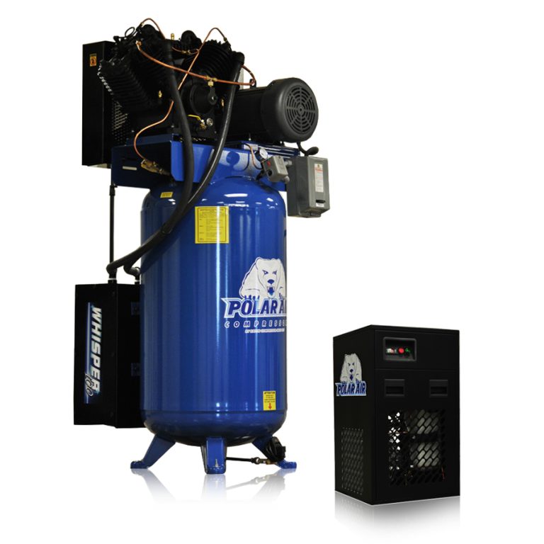 Polar Air Silent Air Industrial Plus 10HP V4 38CFM 1- Phase 2-Stage 80 ...